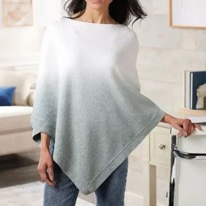 NWT Barefoot Dreams CozyChic Ultra Lite Ocean Breeze Poncho Ombre Waterfall PLUS